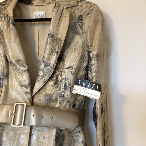 Tuzzi blazer/jacket! Tan printed metallic gold. - Picture 4 of 5